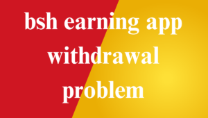 bsh earning app withdrawal problem