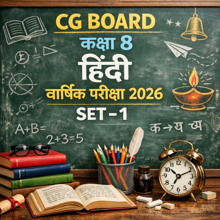 CG BOARD CLASS 8 HINDI VARSHIK PARIKSHA 2026: SET 1
