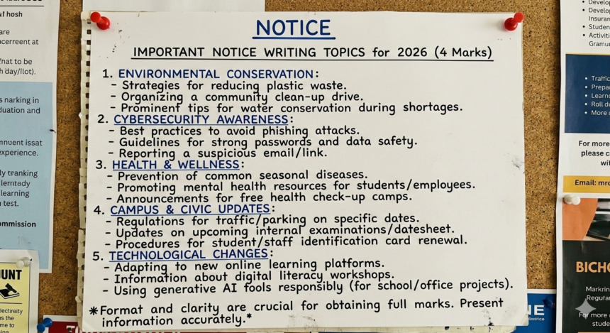  Important Notice Writing Topics for 2026 (4 Marks)